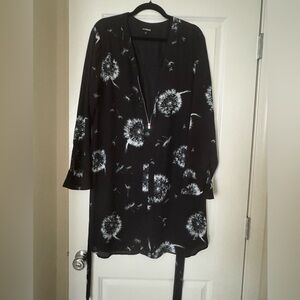 Express Black Dress with Waist Tie